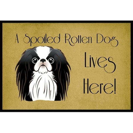 Carolines Treasures Carolines Treasures BB1478MAT Japanese Chin Spoiled Dog Lives Here Indoor & Outdoor Mat; 18 x 27 in. BB1478MAT